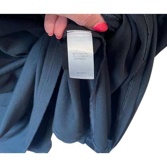 J. Jill Wearever Black 3/4 Sleeve A-Line Shift Dress Size 1X Stretch LBD - Picture 4 of 9